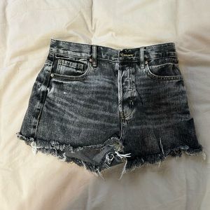 Pacsun high waisted distressed black jean shorts